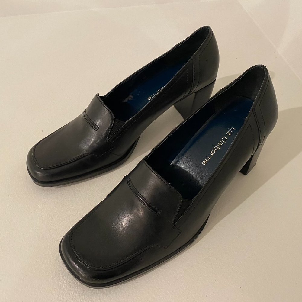 Liz Claiborne Black Milano Calf 3" Heel Shoe Size 8.5 - Picture 2 of 8
